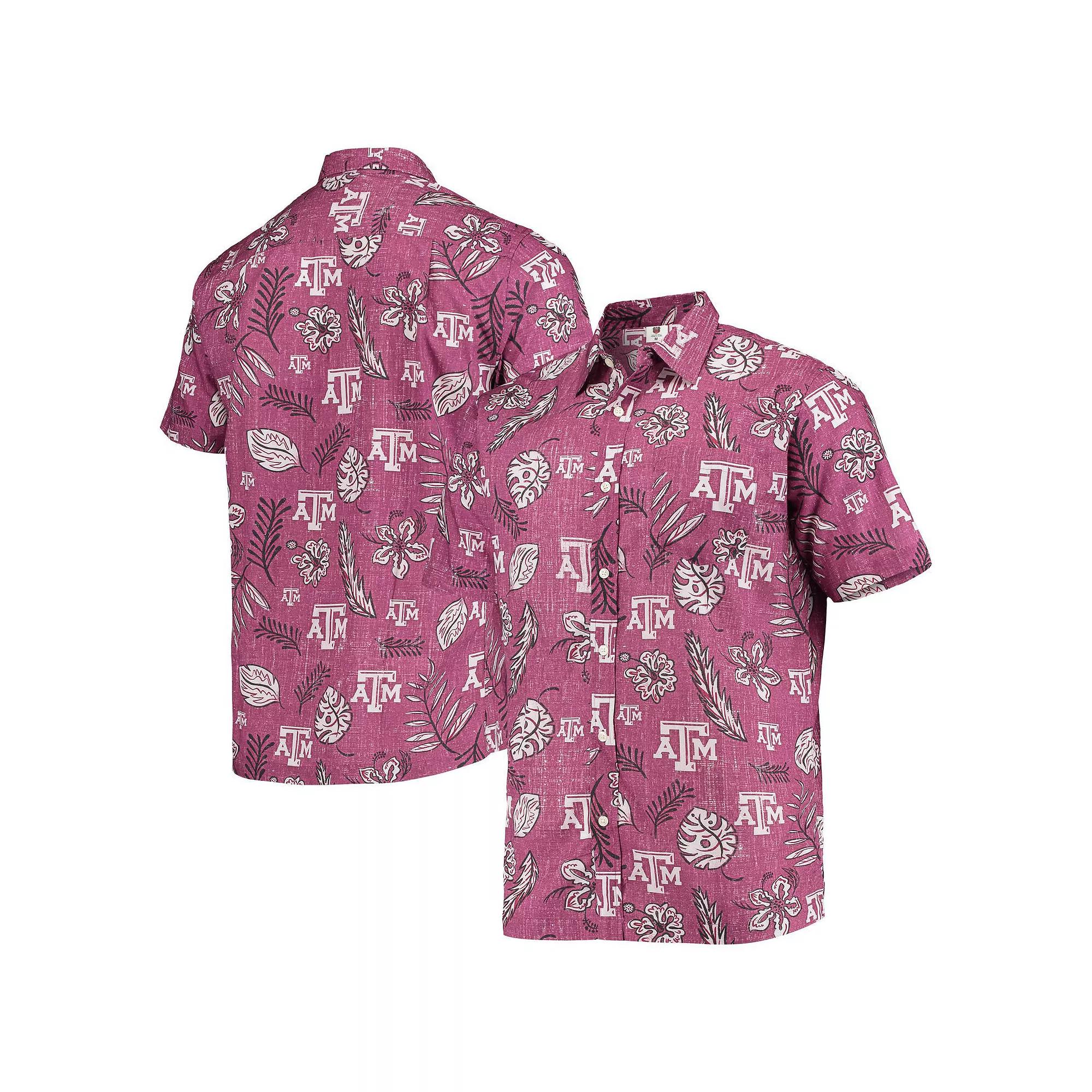 Mens Wes & Willy Maroon Texas A&M Aggies Vintage Floral Button-Up Shirt Product Image
