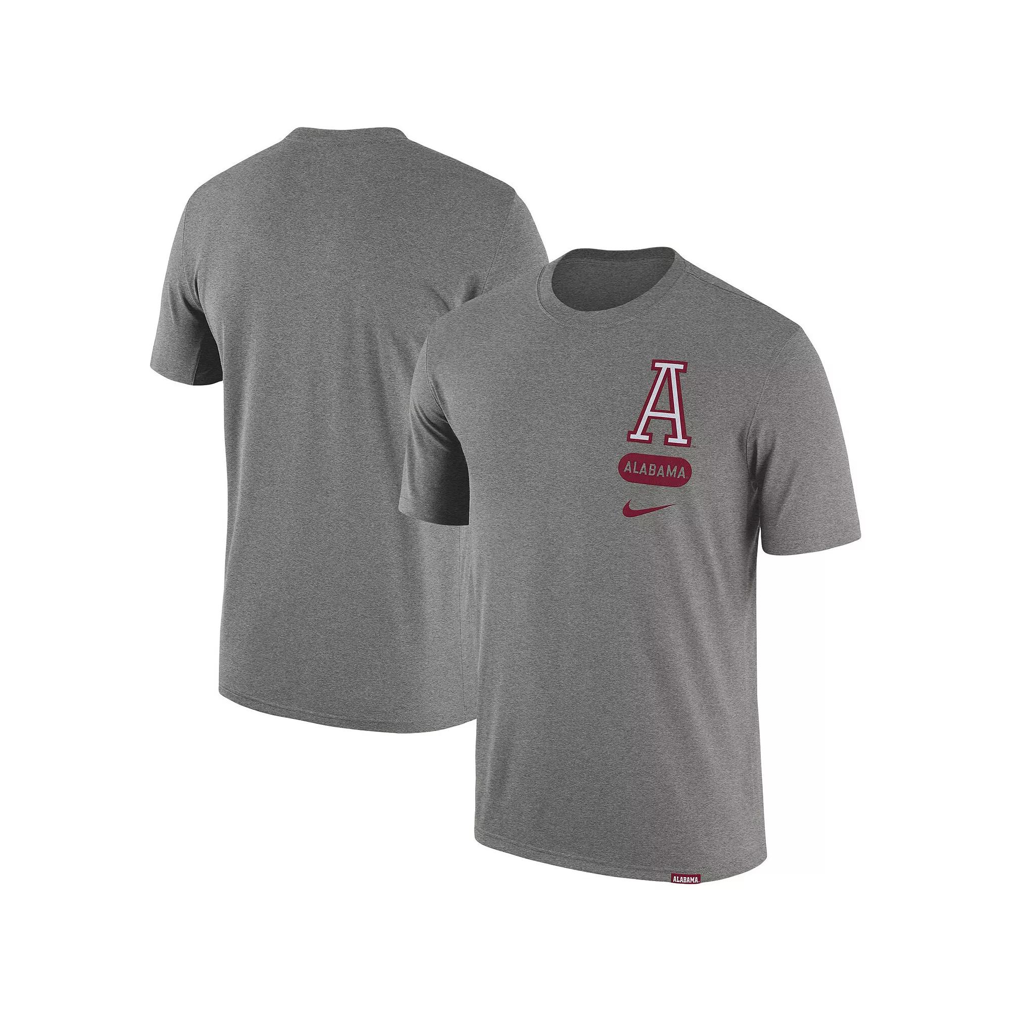 Men's Nike  Heather Gray Alabama Crimson Tide Campus Letterman T-Shirt, Size: Medium, Grey Product Image