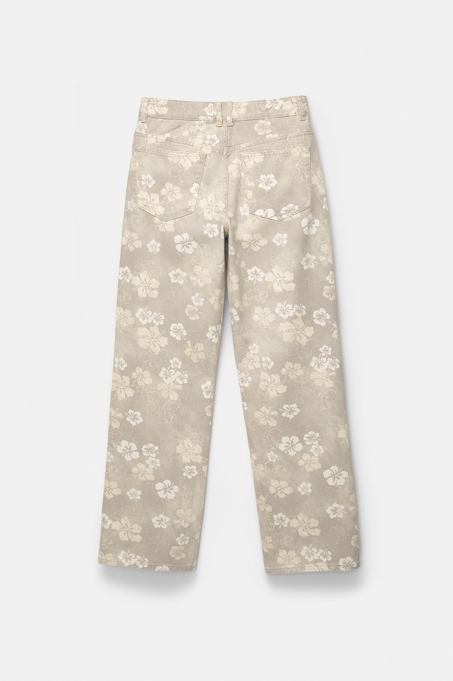 Straight-leg floral jeans Product Image