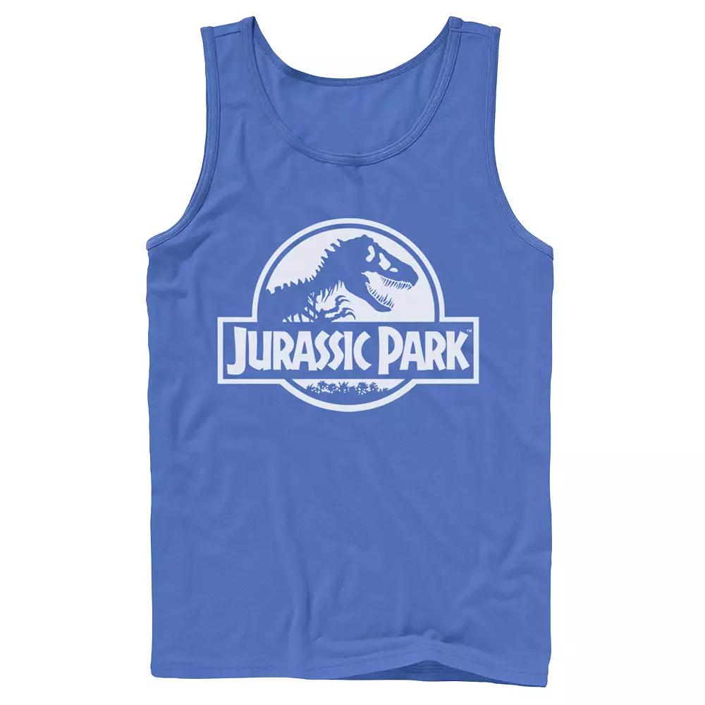 Men's Jurassic Park Beige Flat Movie Logo Tank Top,  Product Image
