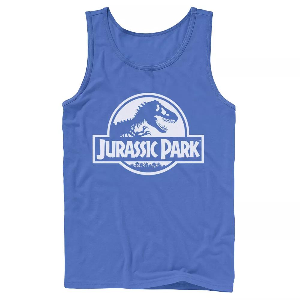 Men's Jurassic Park Beige Flat Movie Logo Tank Top,  Product Image