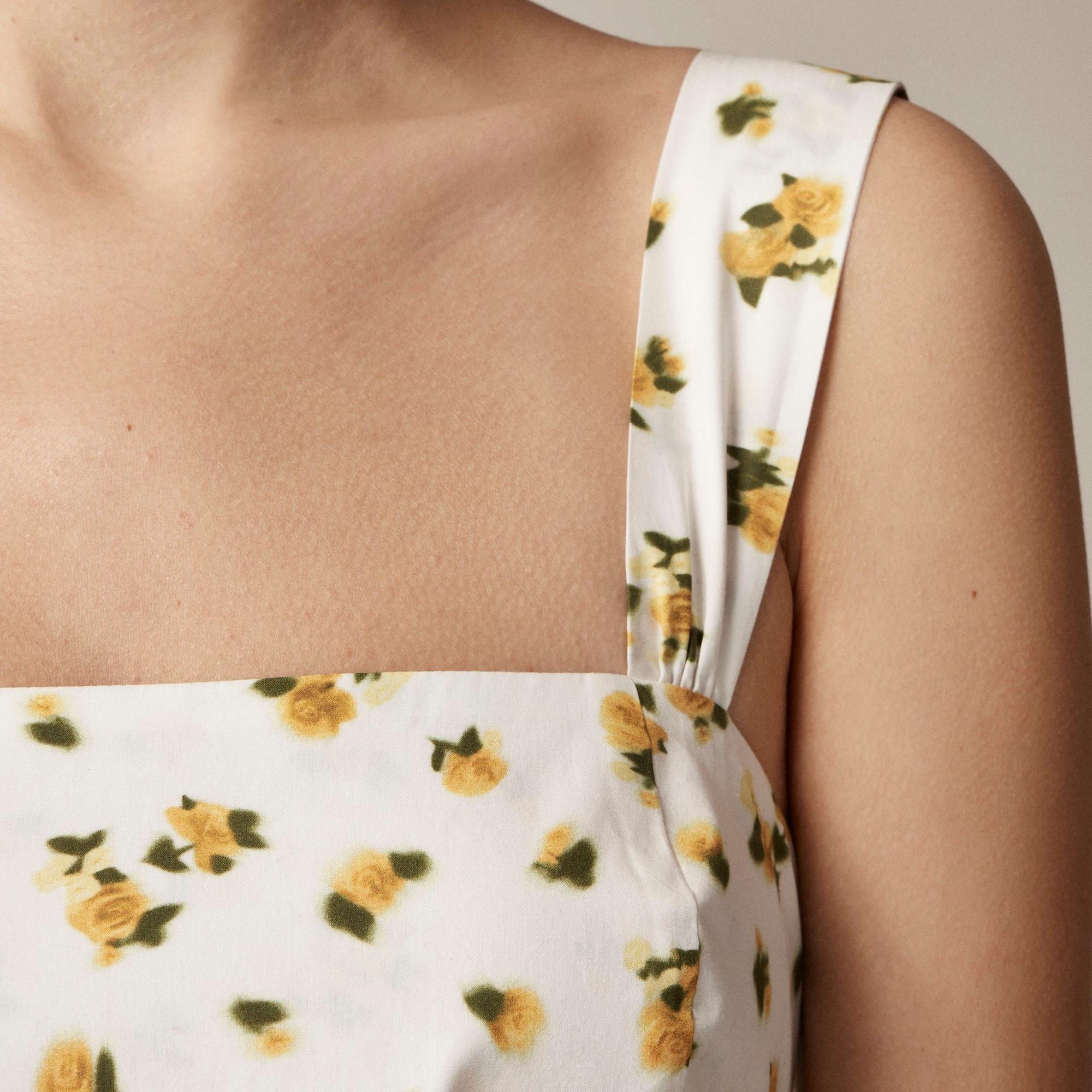 Squareneck midi dress in budding rose print Product Image