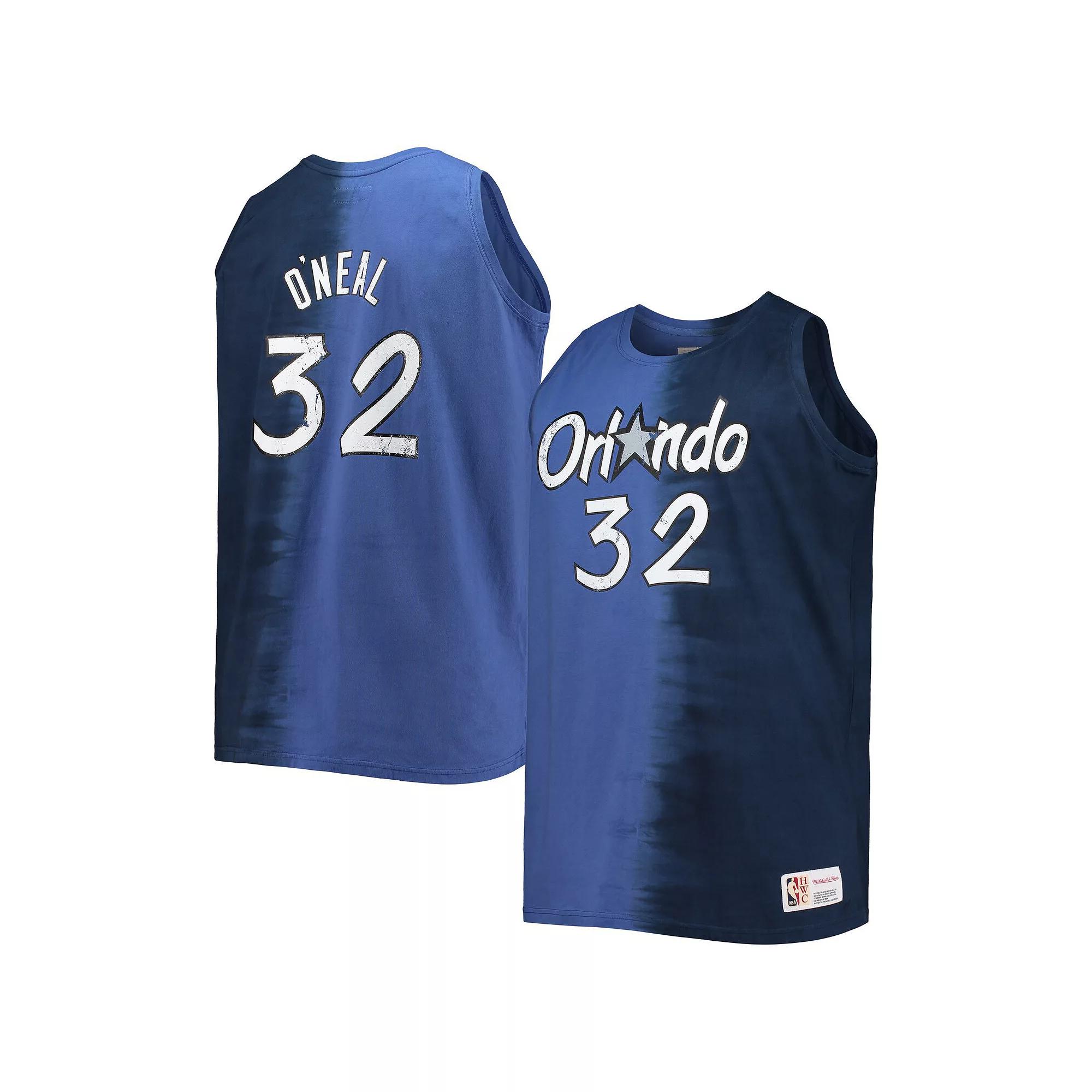 Men's Mitchell & Ness Shaquille O'Neal Blue/Navy Orlando Magic Big & Tall Profile Tie-Dye Player Tank Top, Size: 2XB, Mag Blue Product Image
