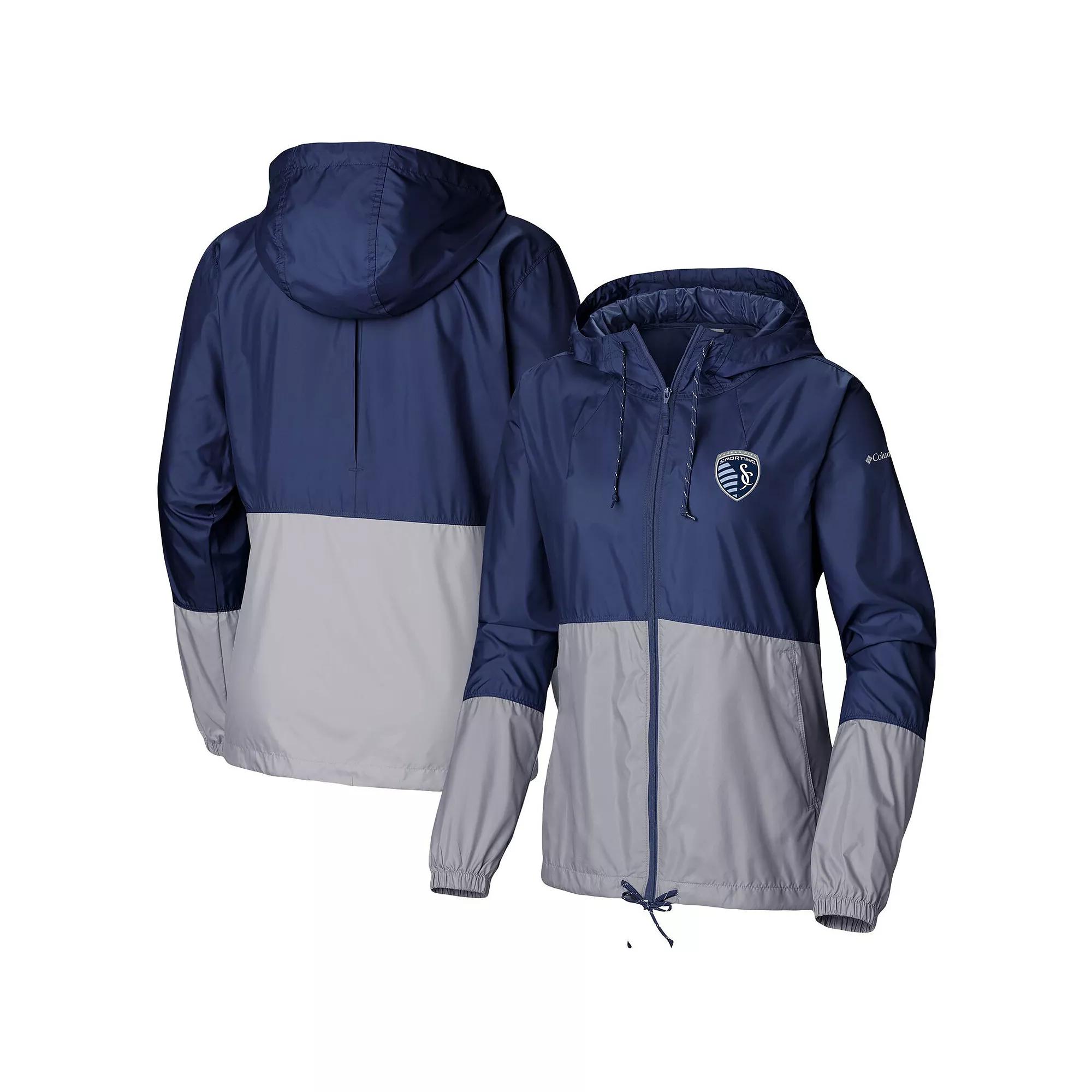 Women's Columbia Navy/Gray Sporting Kansas City Flash Forward Team Windbreaker Jacket, Size: XS, Blue Product Image