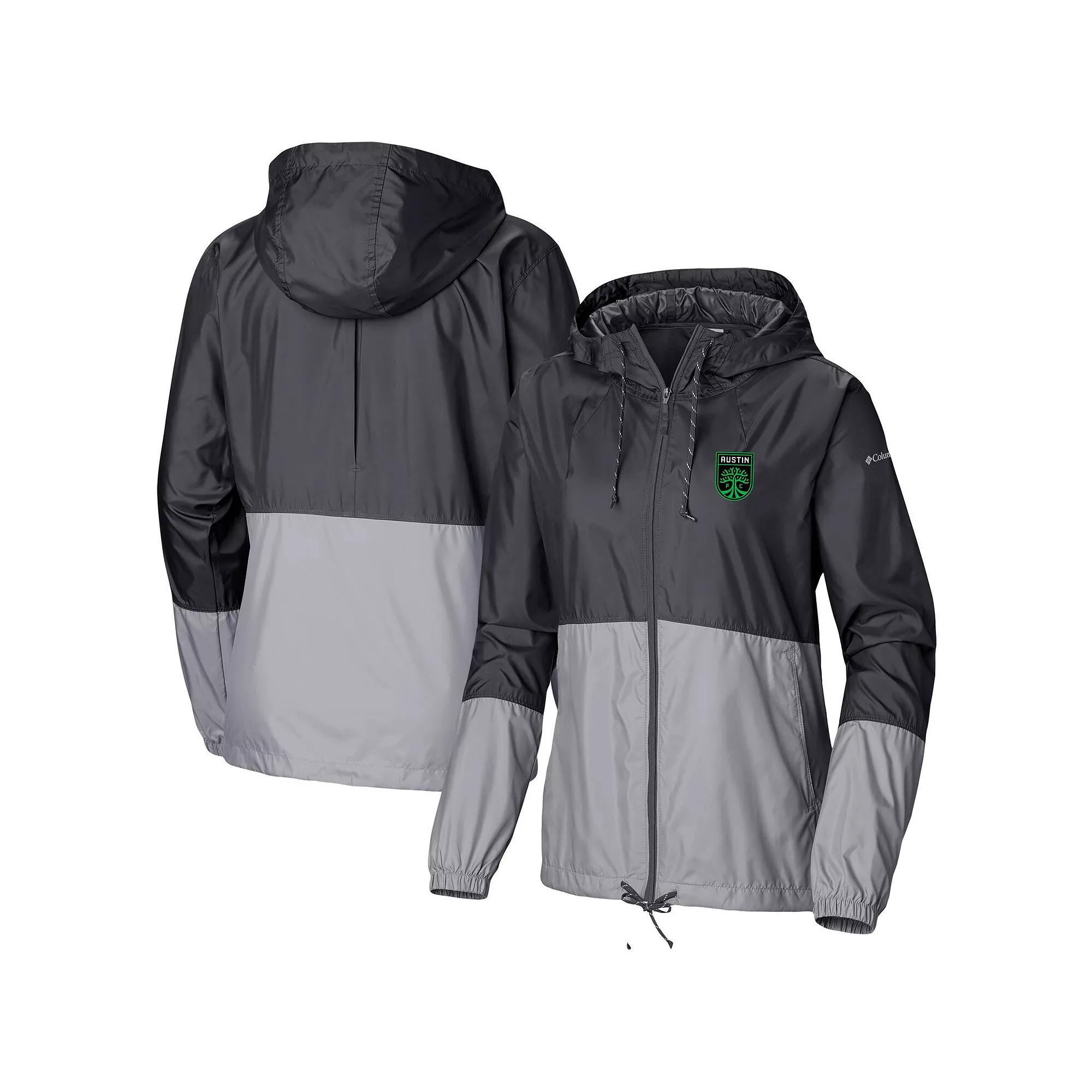Women's Columbia Black/Gray Austin FC Flash Forward Team Windbreaker Jacket, Size: Small, Afc Black Product Image