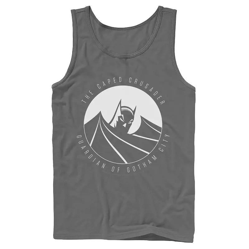 Men's DC Comics Batman The Caped Crusader Text Poster Tank Top,  Product Image
