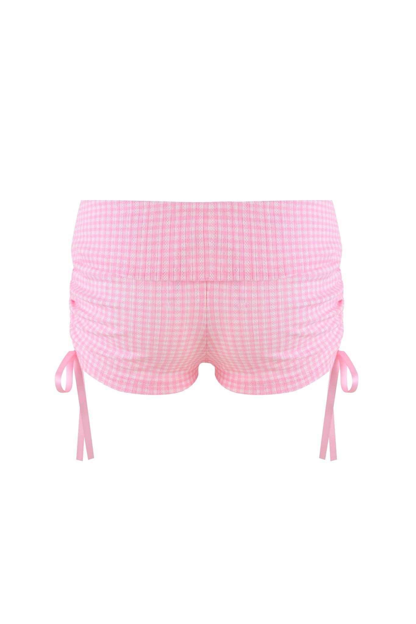 MIA SHORT - PINK : PINK GINGHAM Product Image