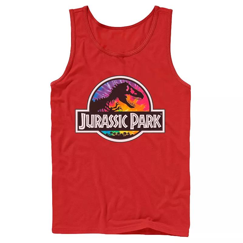 Men's Jurassic Park Tie Dye Classic Logo Tank Top,  Product Image