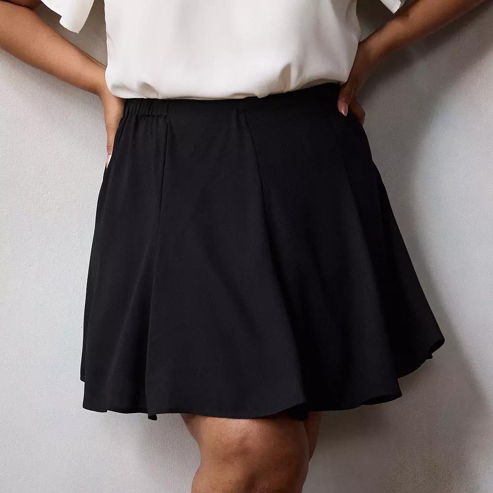Plus Size LC Lauren Conrad Godet Mini Skirt, Womens Product Image