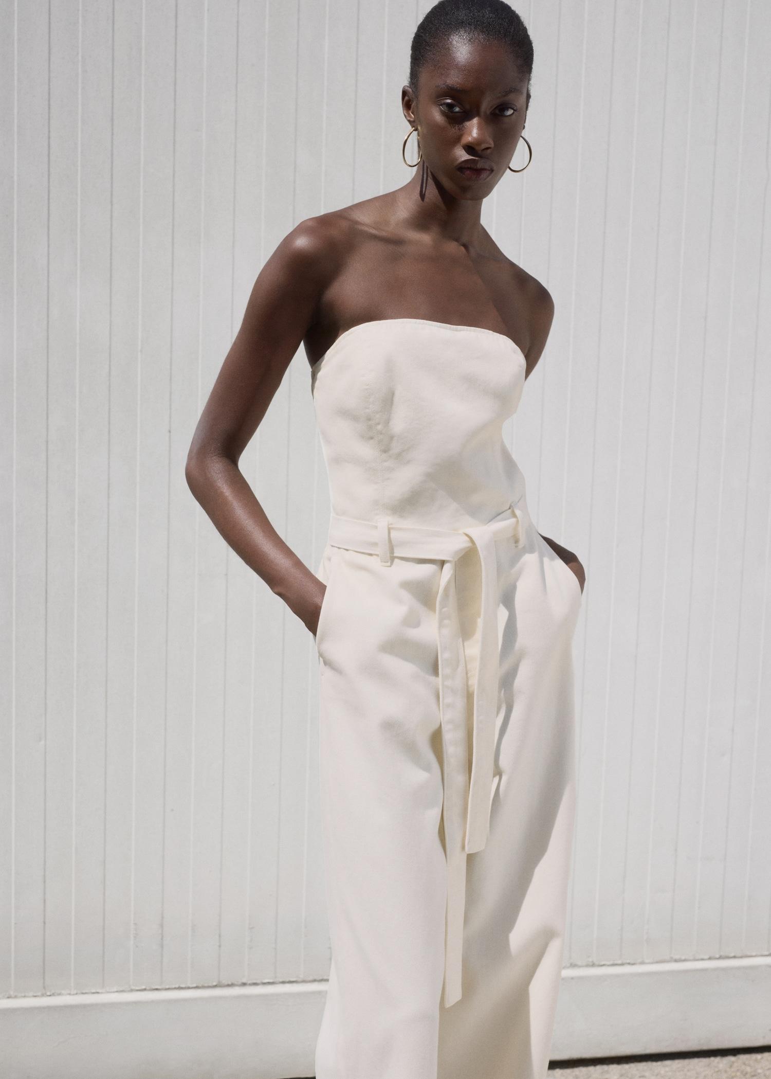 Denim jumpsuit belt - Women | MANGO USA Product Image