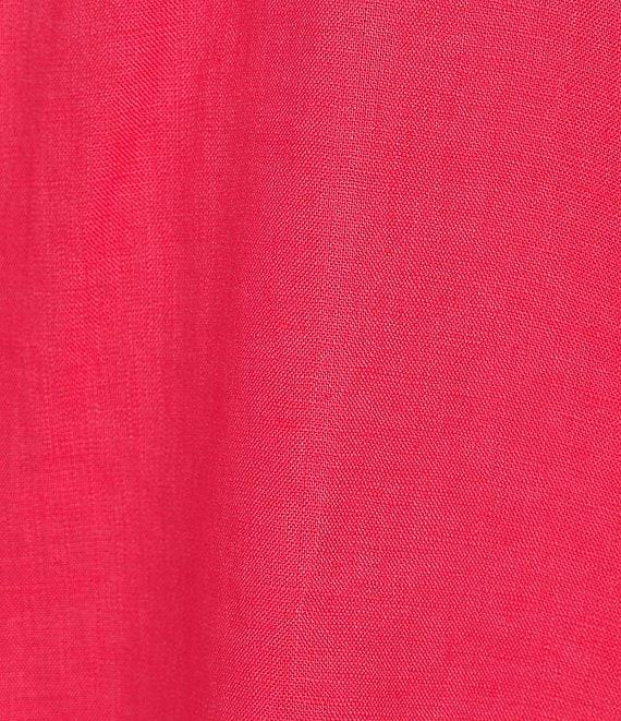 John Mark Linen Embroidered Split Neck 3/4 Sleeve Tunic Product Image