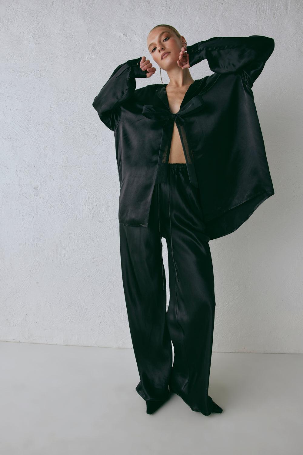 Rae Satin Pants Black Product Image