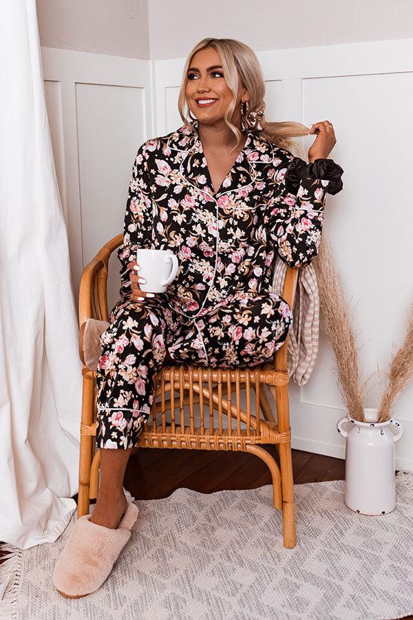 Ready To Wind Down Floral Top In Black Product Image