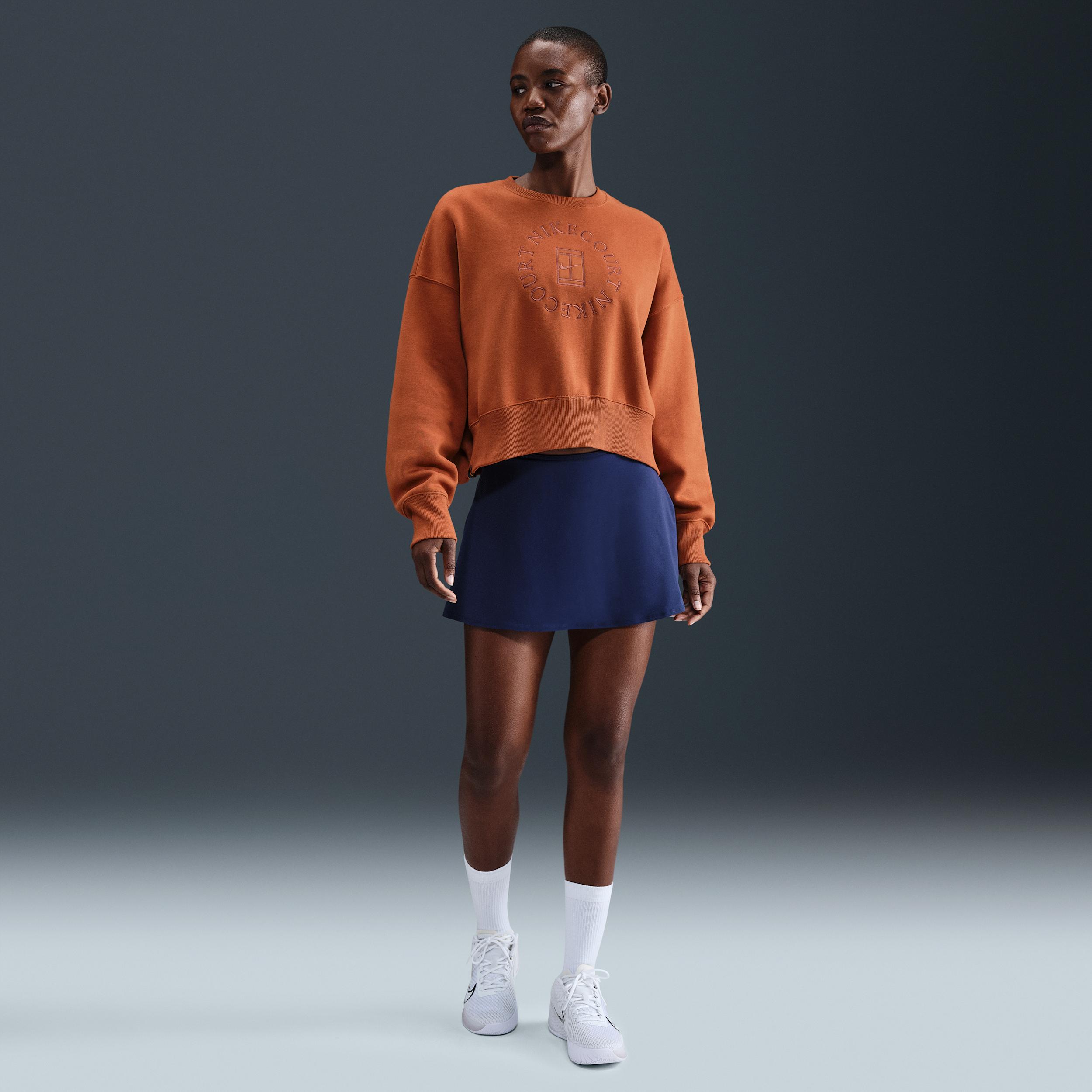 Nike Womens Court Heritage Phoenix Fleece Over-Oversized Crew-Neck Sweatshirt | HJ8988-246 Product Image