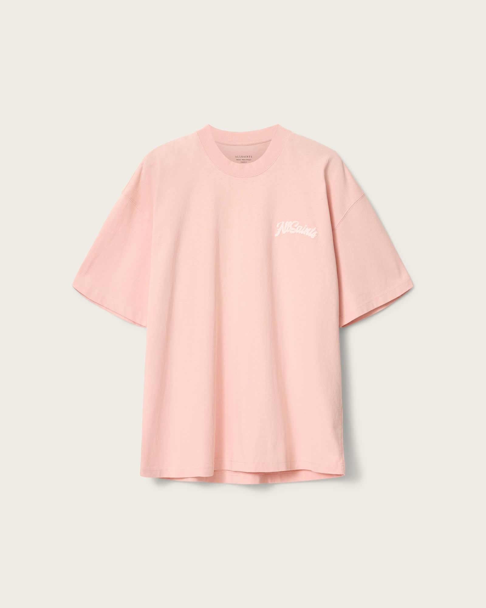 Odyssey Oversized Short Sleeve Crew T-Shirt BLUSHED PINK | ALLSAINTS US Product Image