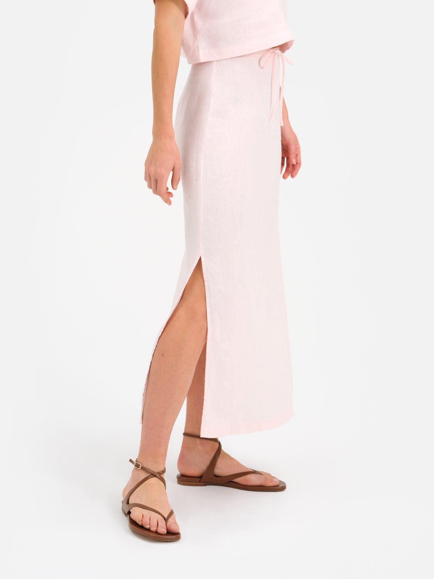 Organic Linen Midi Skirt Female Product Image