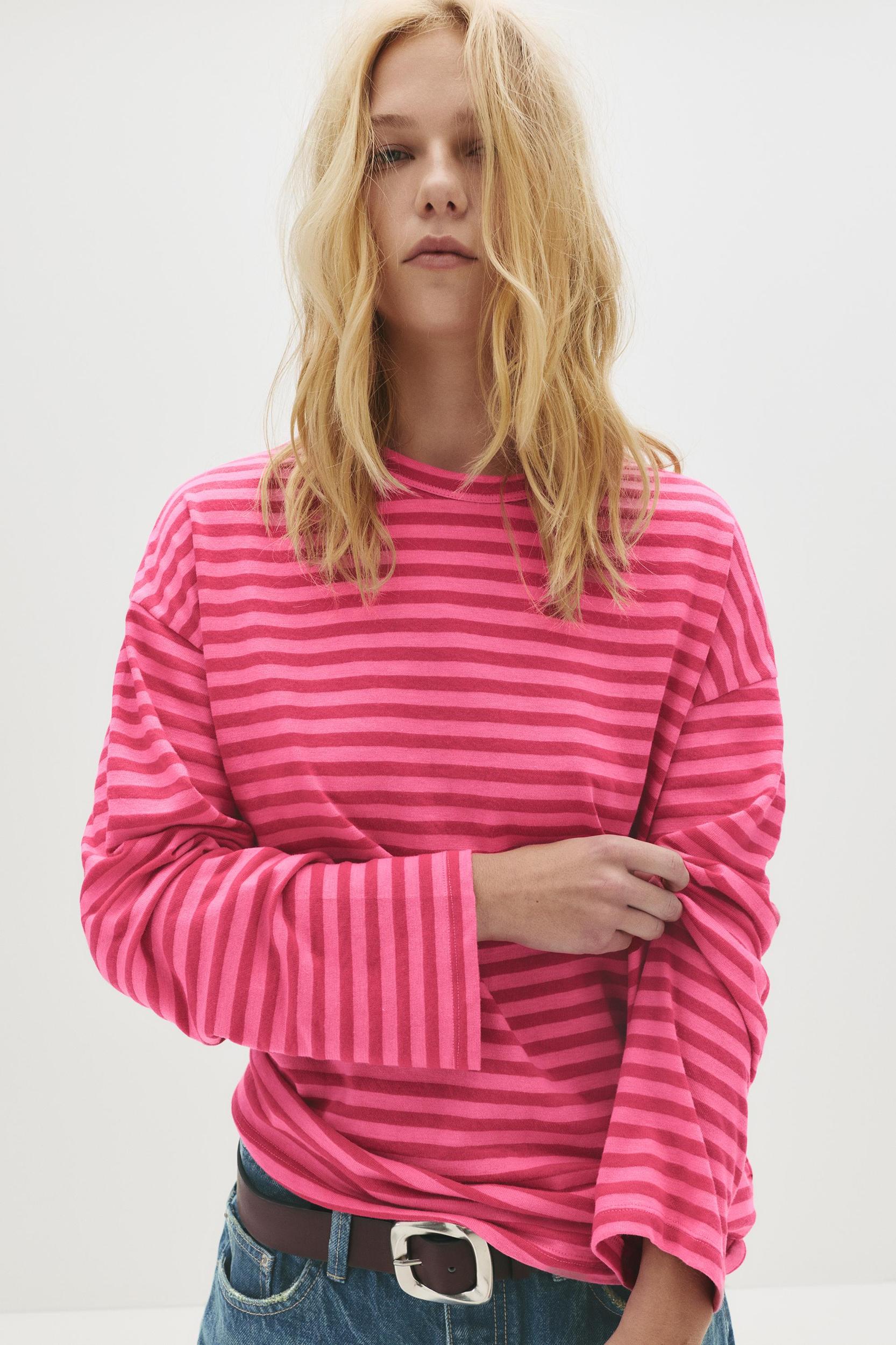 Long sleeve striped T-shirt Product Image