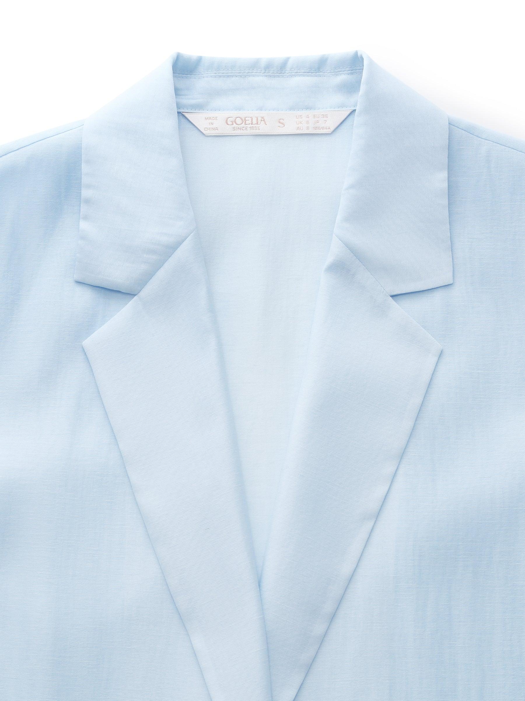 Tencel Linen Blend 3/4 Sleeves Women Blazer Product Image