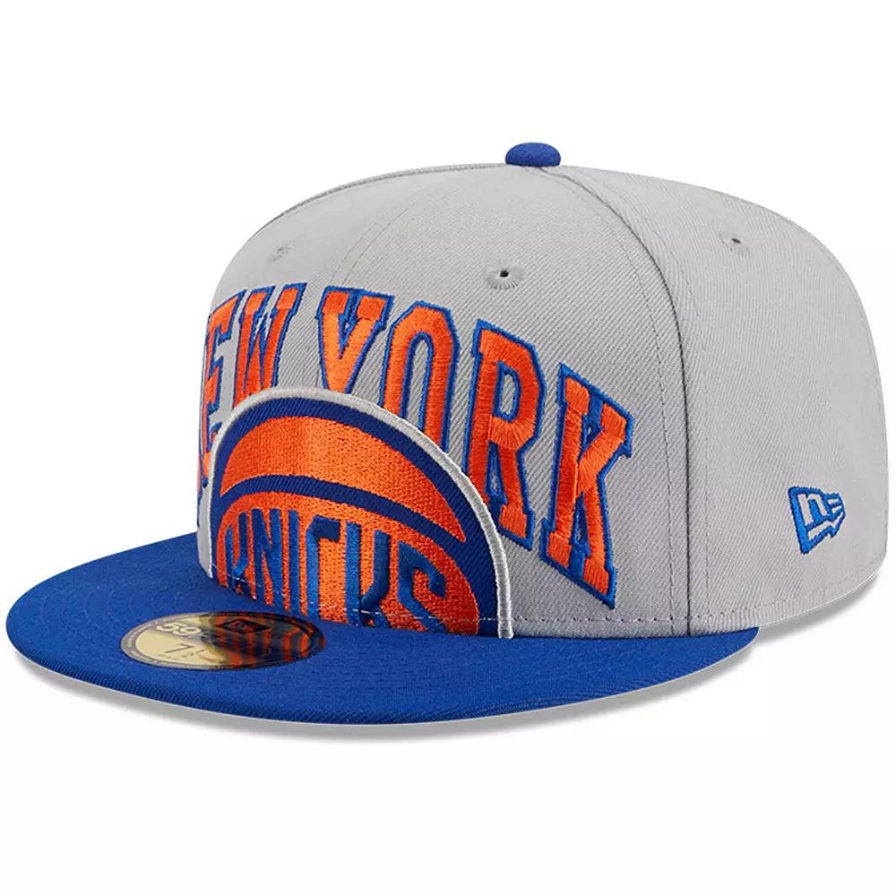 Men's New Era Gray/Blue New York Knicks Tip-Off Two-Tone 59FIFTY Fitted Hat, Size: 7 5/8, Grey Product Image