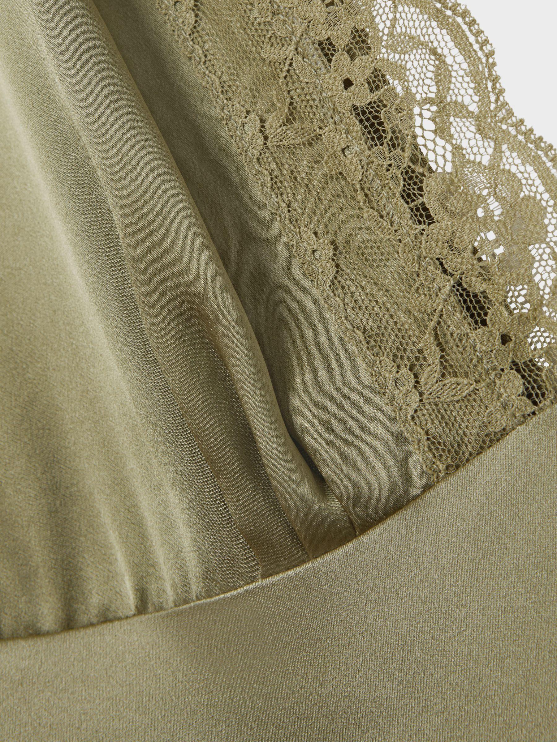 Maison Essentiele Silk Nightdress in Olive Product Image