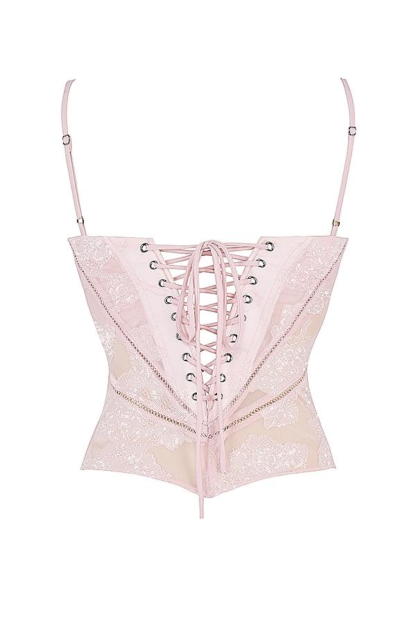 Lisette  pink floral lace camisole Product Image
