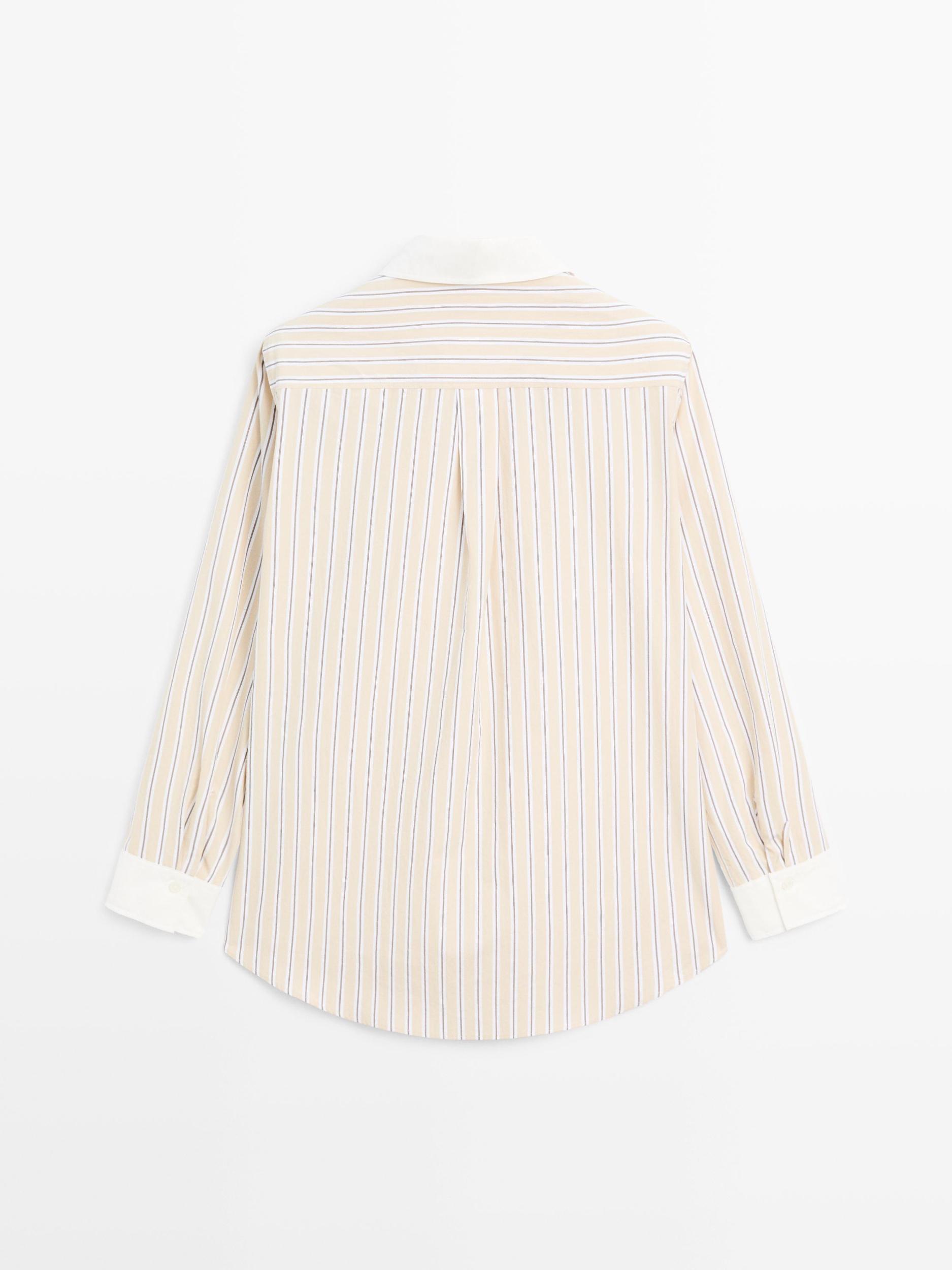 Striped shirt with contrast detail Product Image