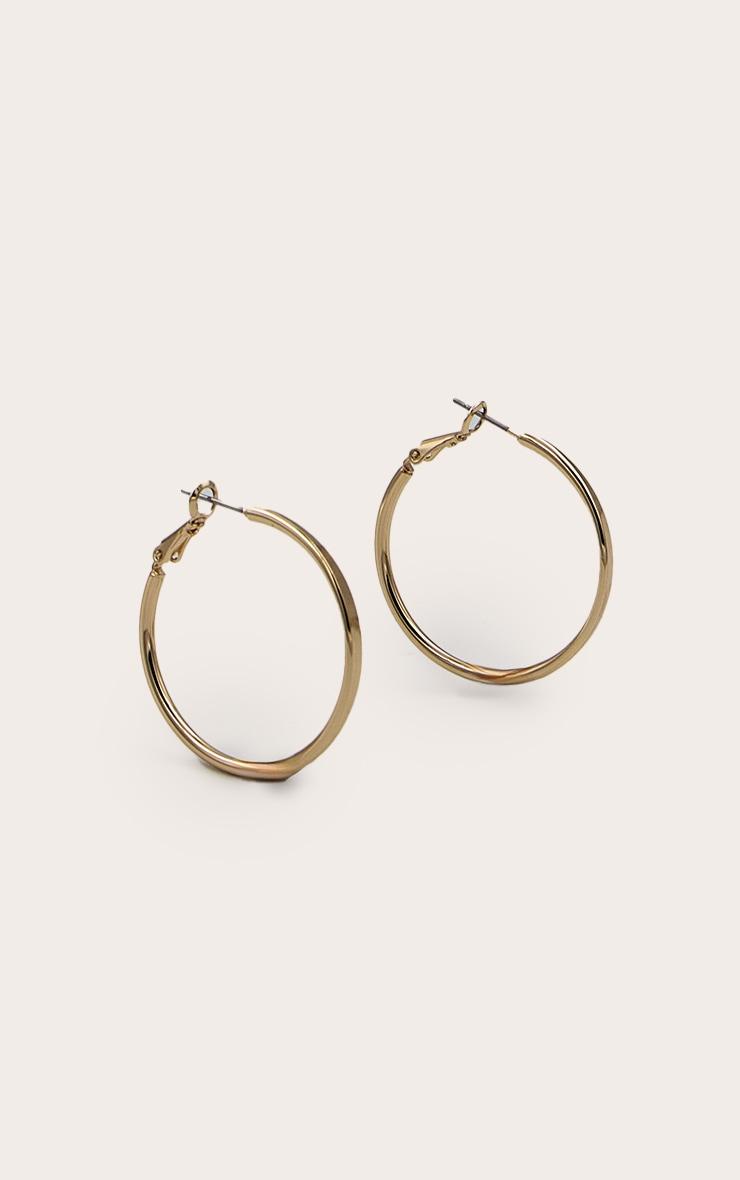 Gold Smooth Edge Hoop Earrings Product Image