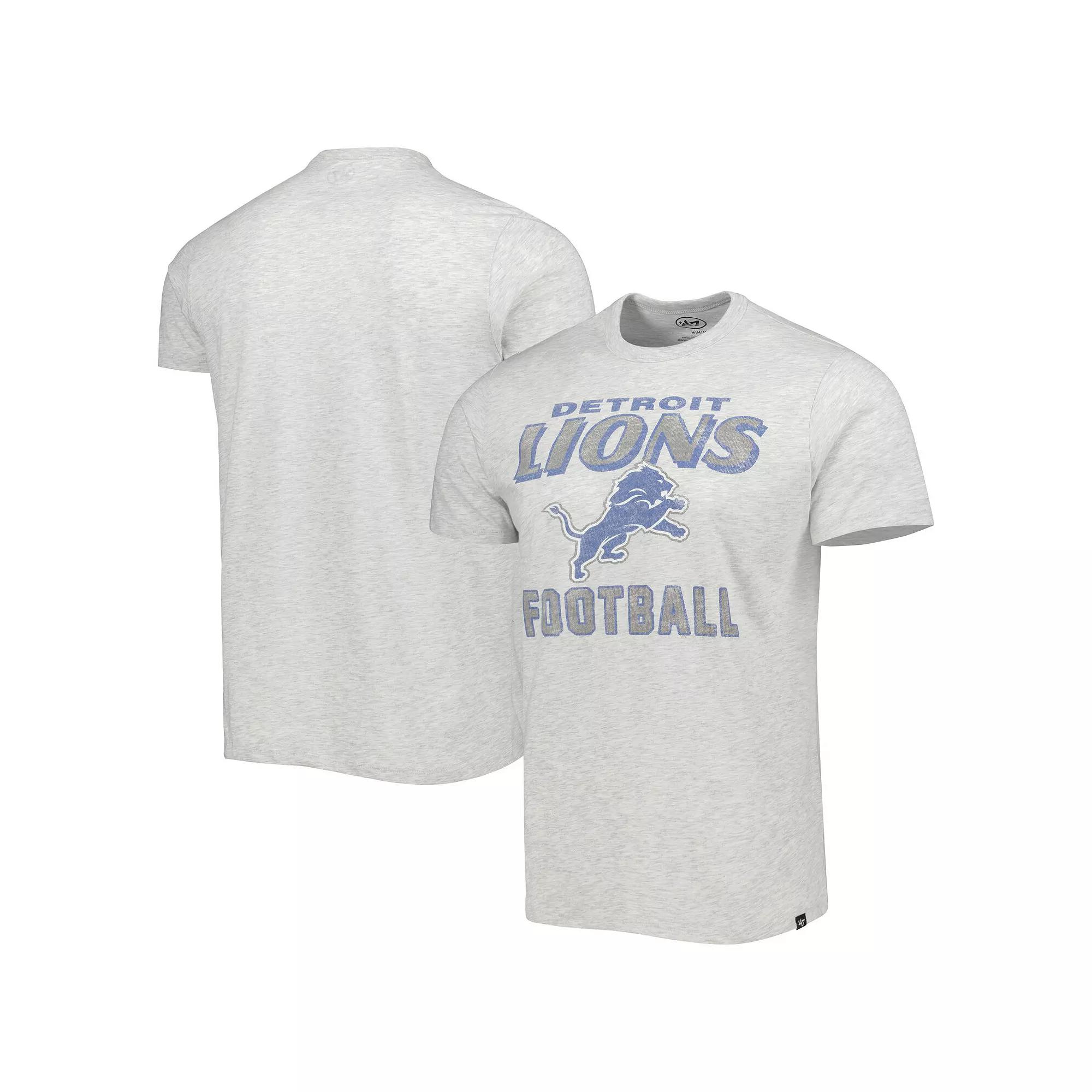 Men's '47 Heathered Gray Detroit Lions Dozer Franklin Lightweight T-Shirt,  Product Image