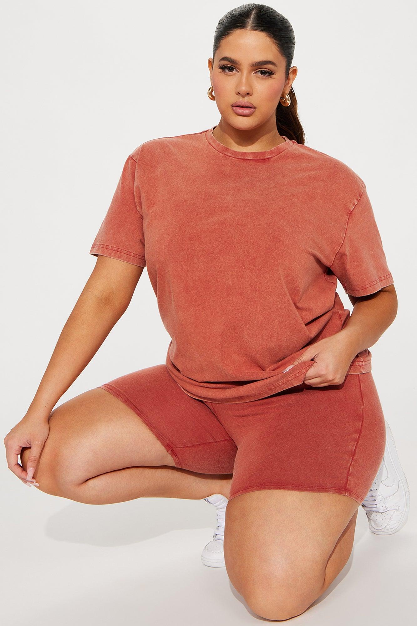 Stepping Out Mineral Wash Short Set - Rust Product Image