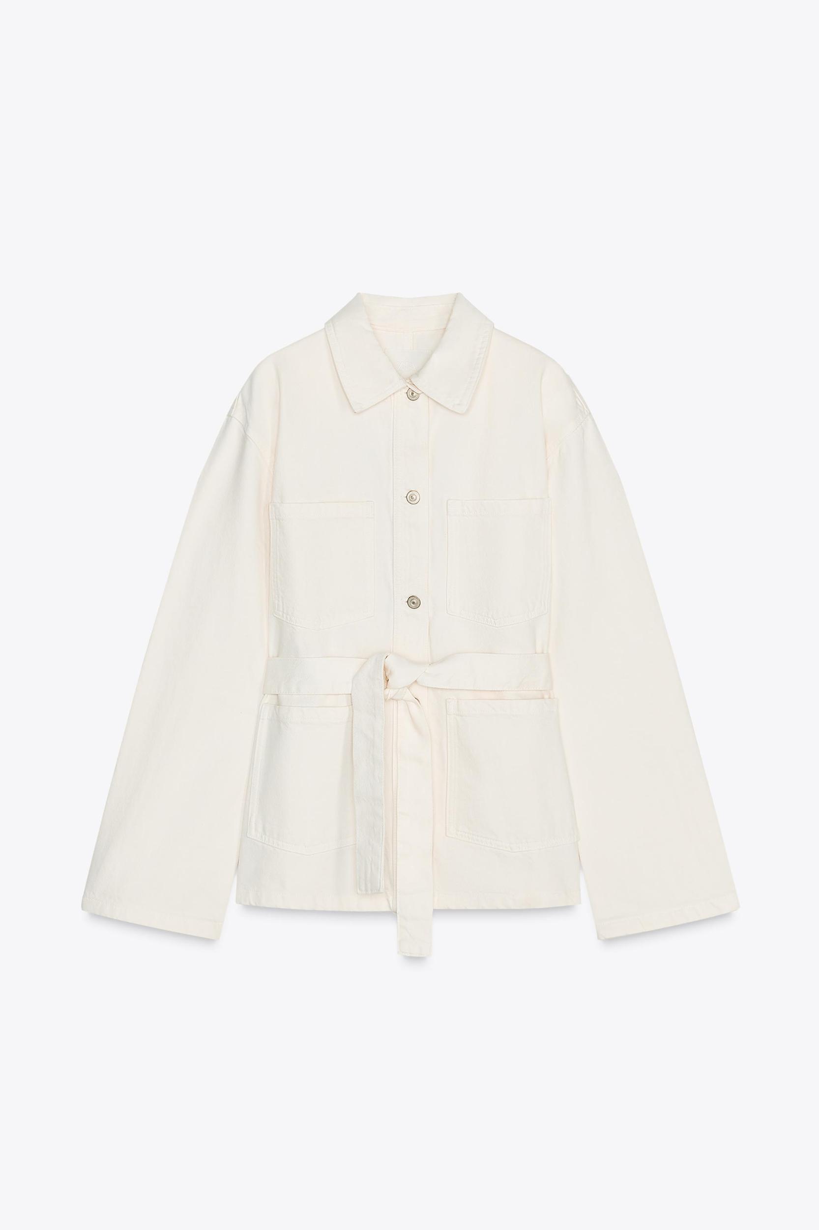 BELTED TRF DENIM JACKET Product Image