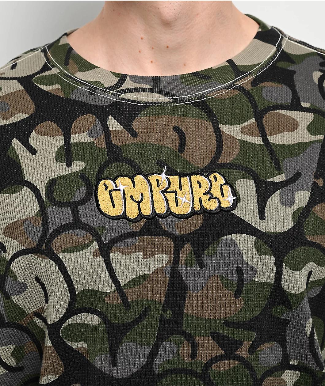 Empyre Script Green Camo Thermal Long Sleeve T-Shirt Product Image