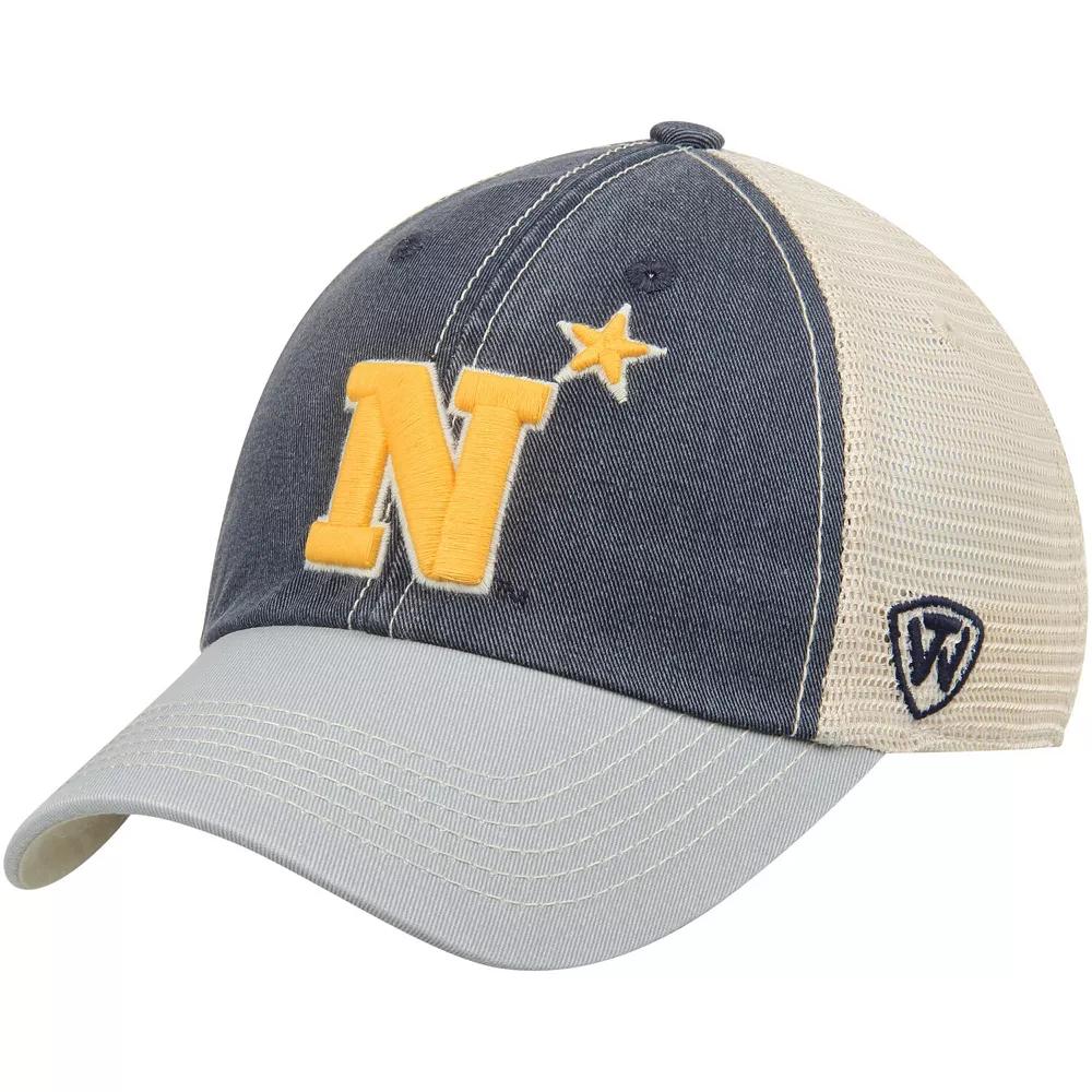 Men's Top of the World Navy/Tan Navy Midshipmen Offroad Trucker Hat, Blue Product Image