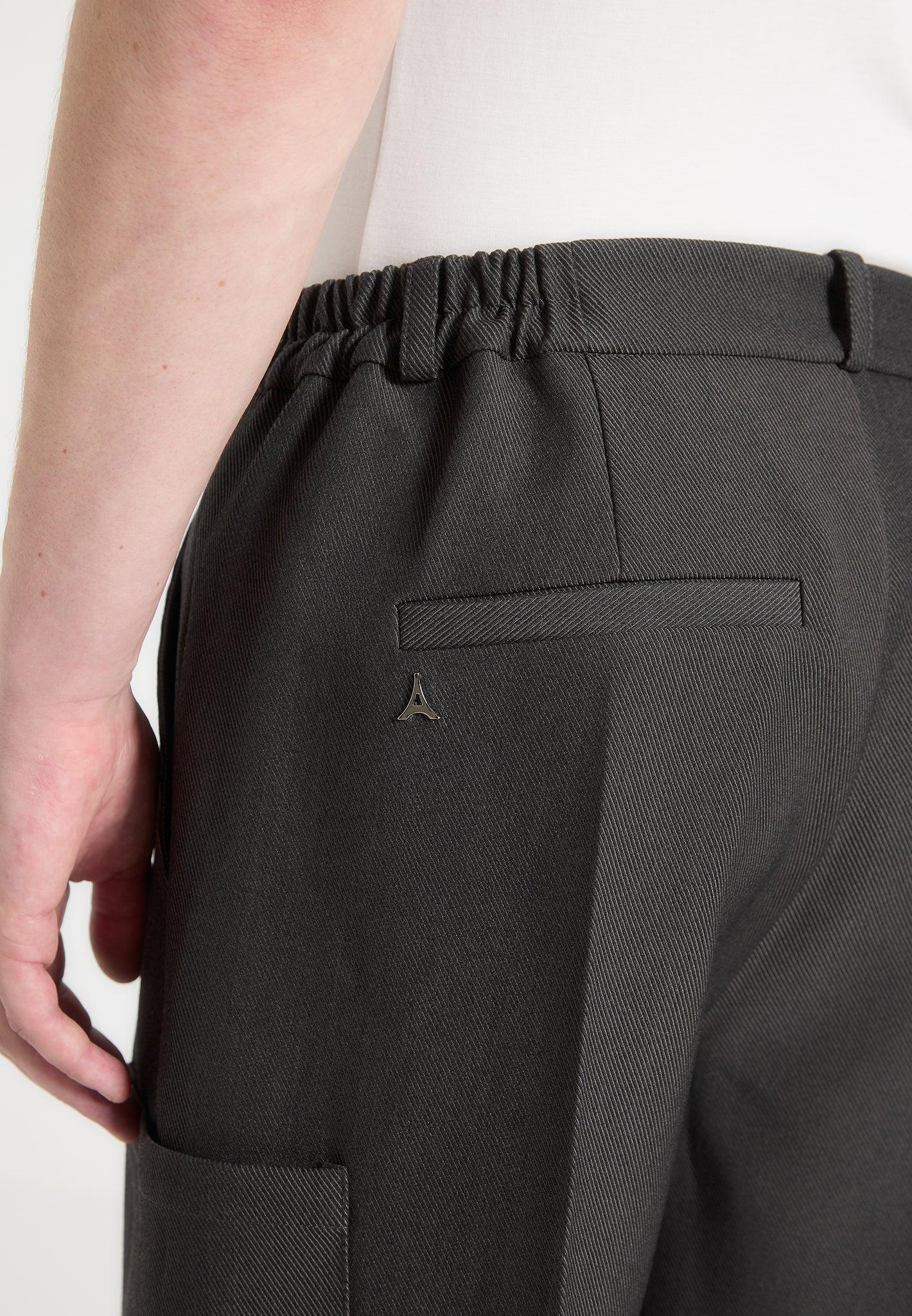Luca - Relaxed Fit Pleated Pocket Trousers - Grey Male Product Image