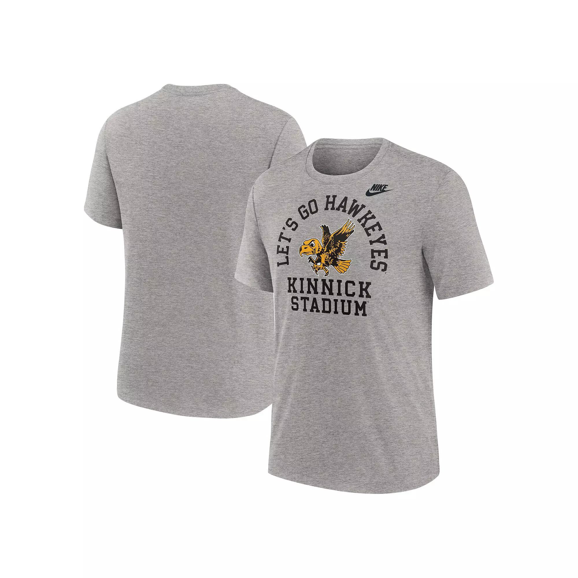 Men's Nike Heather Gray Iowa Hawkeyes Legacy Local Tri-Blend T-Shirt, Size: Small, Grey Product Image