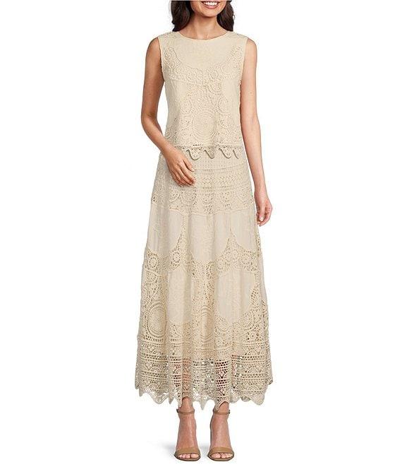 Reba Crochet Scoop Neck Coordinating Sleeveless Top Product Image