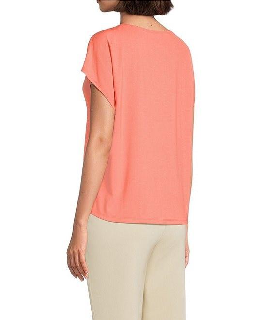 Investments Petite Size Cap Sleeve Boat Neck Rory Knit Tee Product Image