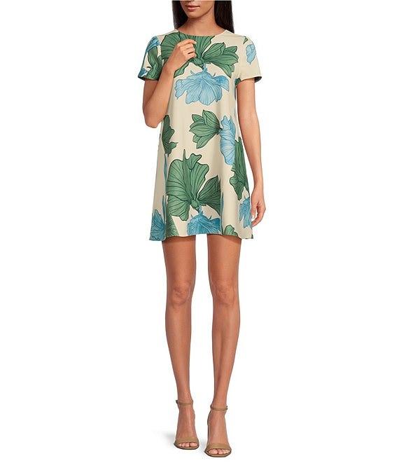 Mestiza New York Cecily Convertible Floral Print Round Neck Short Sleeve A-Line Dress Product Image