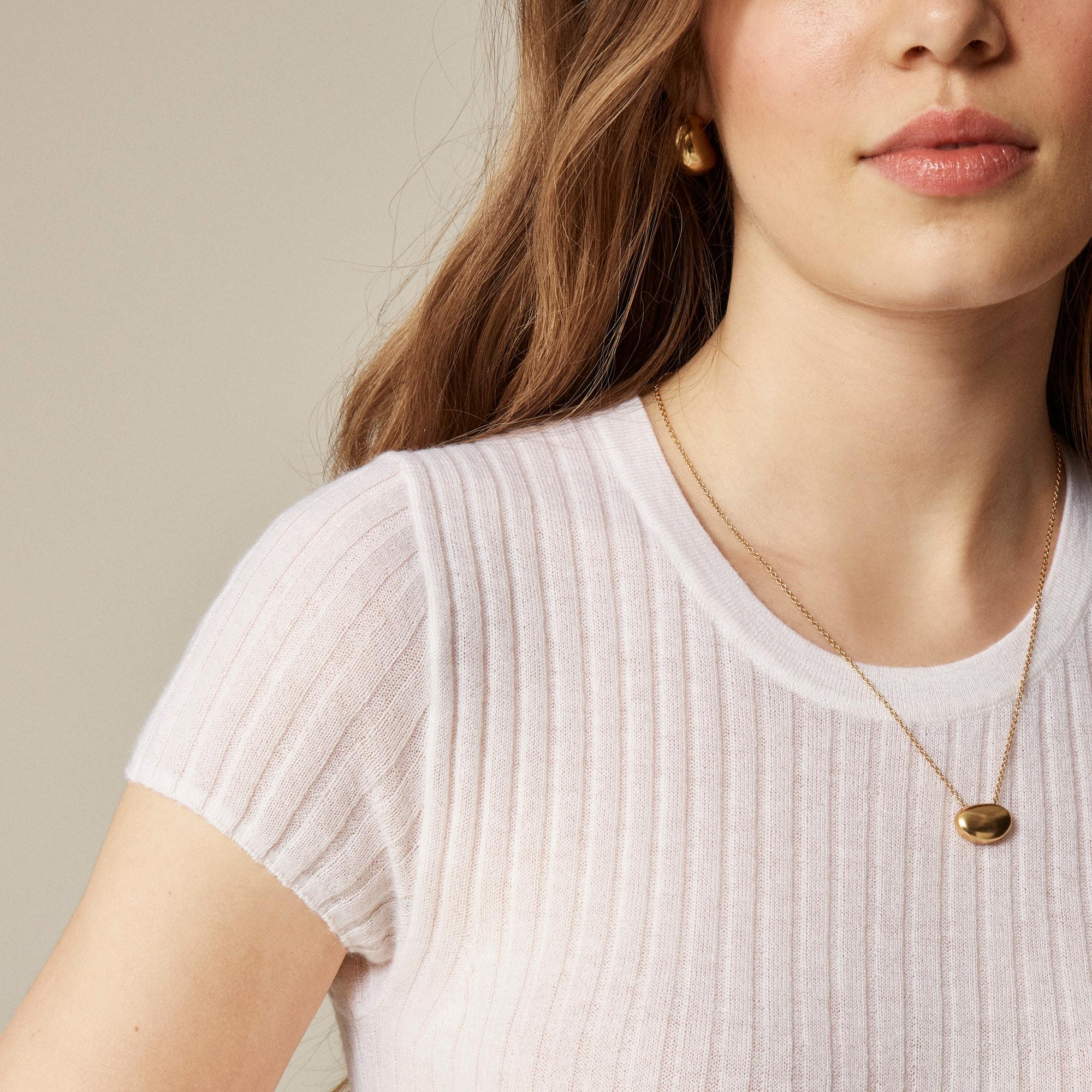 New ribbed featherweight cashmere T-shirt Product Image