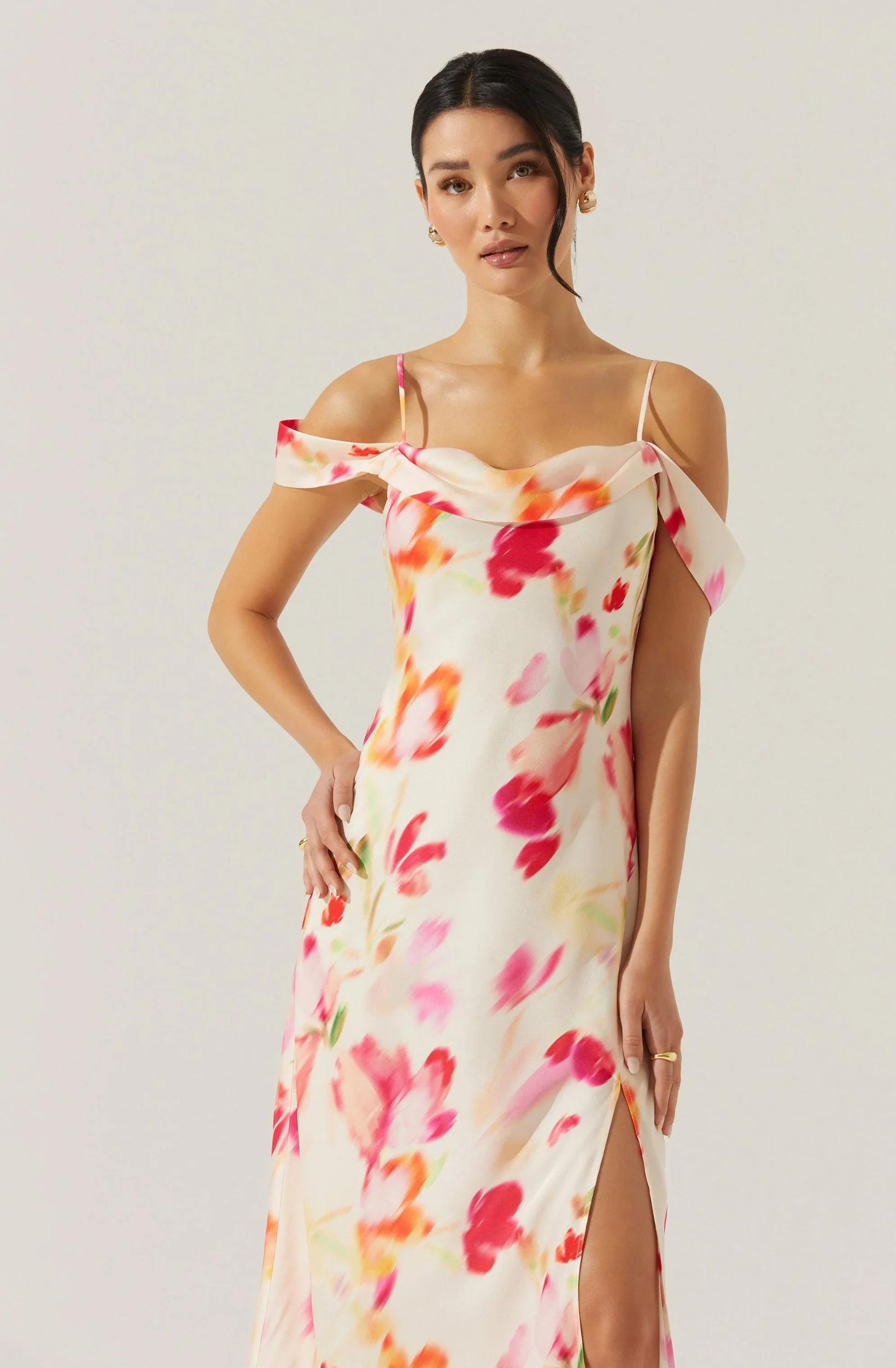 ASTR The Label | Kitura Dress | Pink Watercolor Product Image
