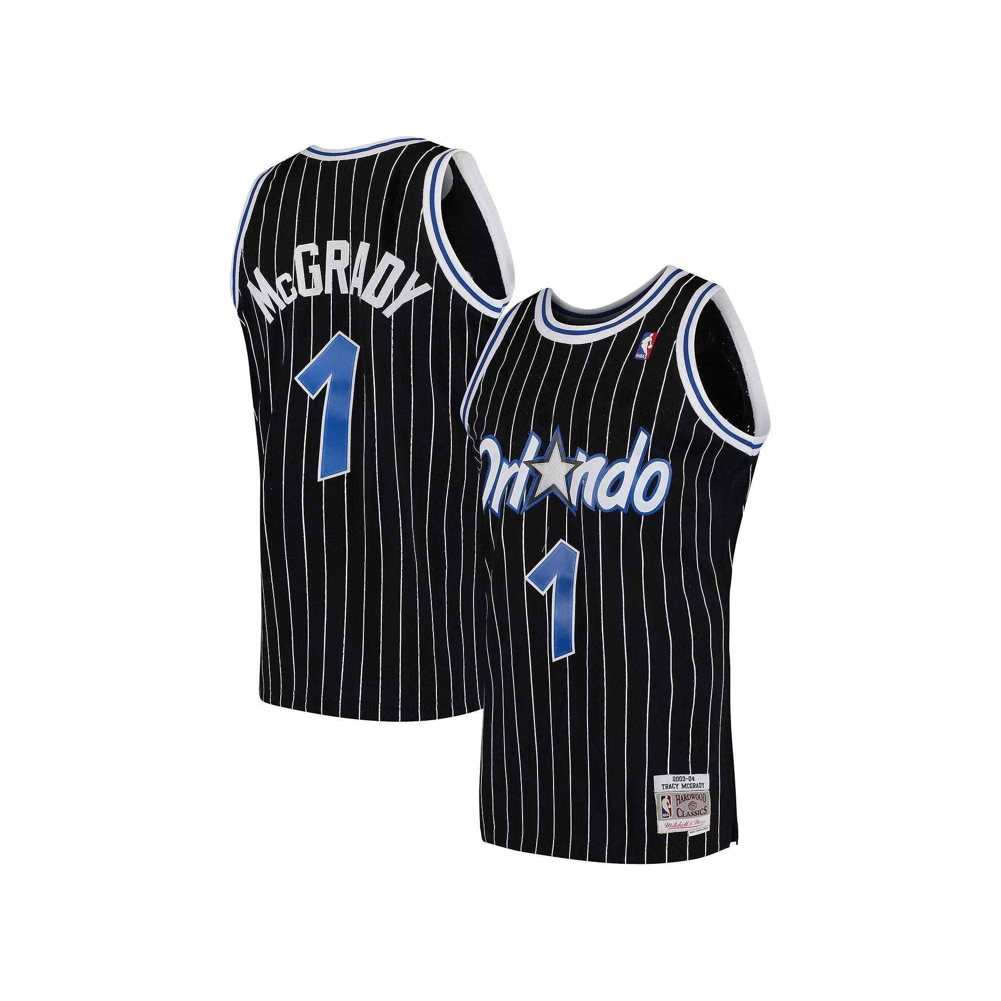 Men's Mitchell & Ness Tracy McGrady Black Orlando Magic 2003-04 Hardwood Classics Swingman Jersey, Size: Small, Mag Black Product Image