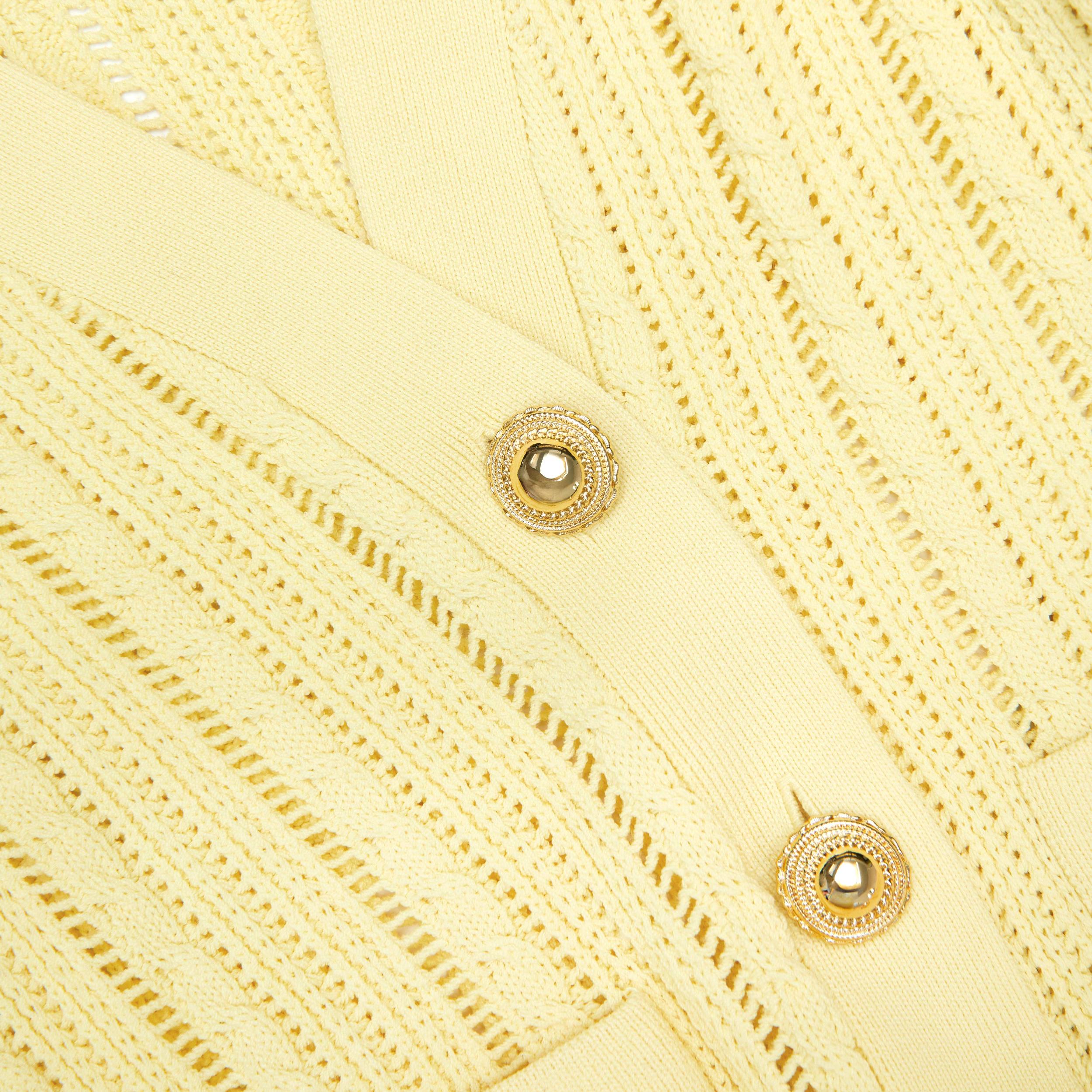 Yellow Knit Peplum Midi Dress Product Image