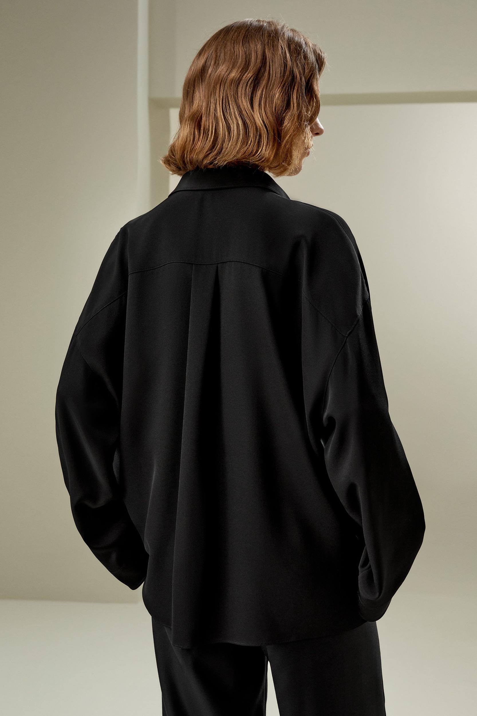 LILYSILK Silk Shirt Women - Black 30 Momme Silk - Chic Three-Dimensional Look Shirt XS Product Image