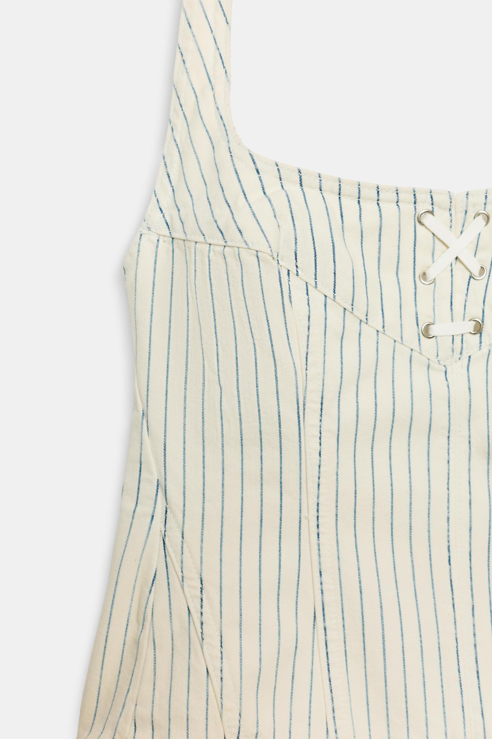 TRF LOW RISE STRIPED STRAIGHT JEANS Product Image