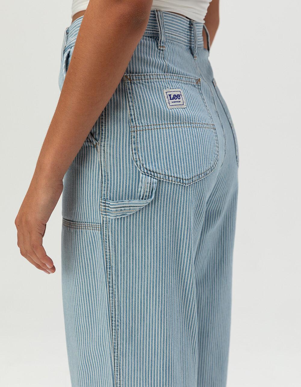LEE Railroad Stripe Womens Utility Carpenter Jeans - RAILRD DENIM Product Image