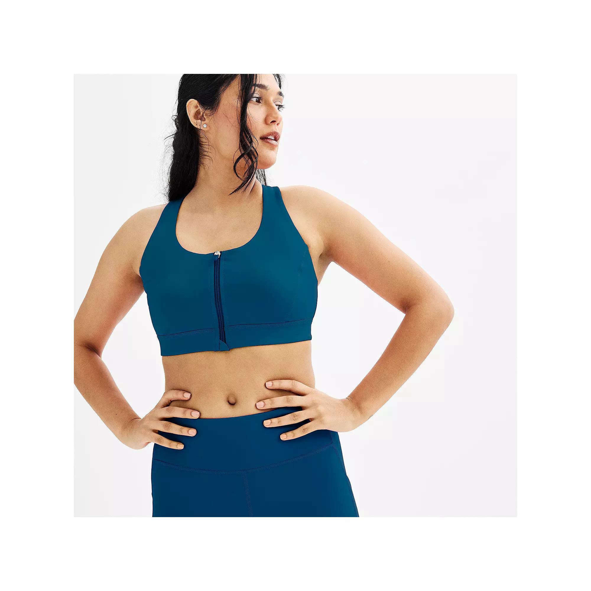 Women's Tek Gear® Ultrastretch Medium Support Zip Front Sports Bra,  Product Image