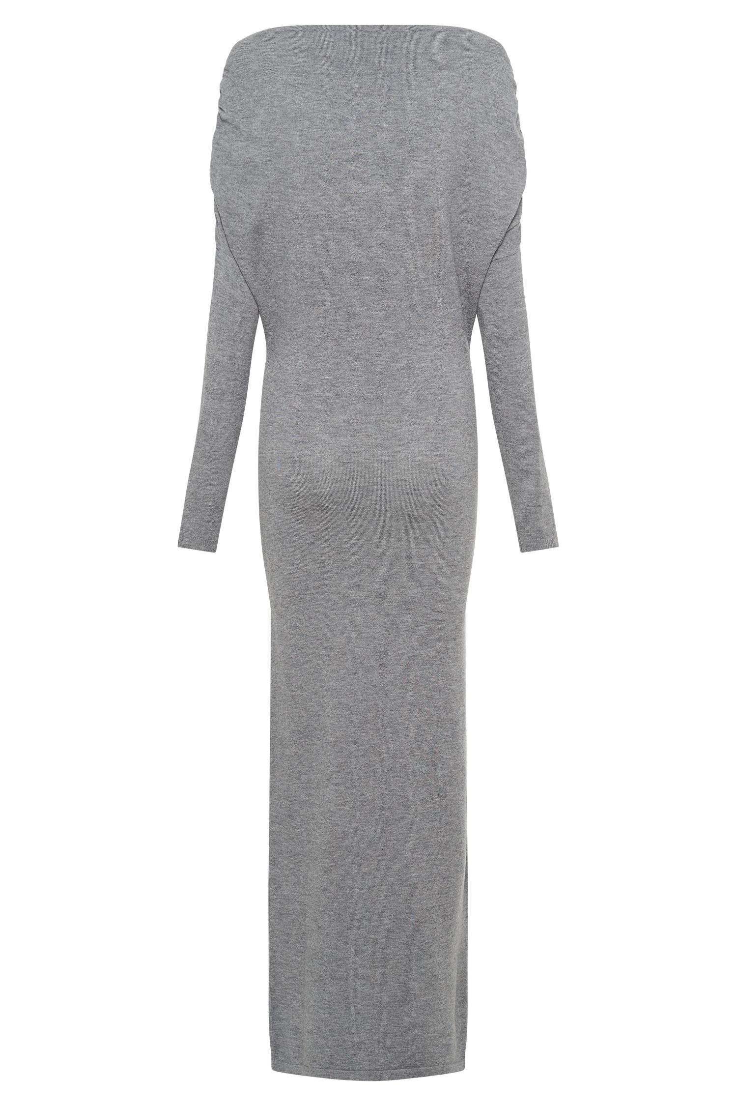 Jessie Cowl Neck Knit Midi Dress - Charcoal Marle Product Image
