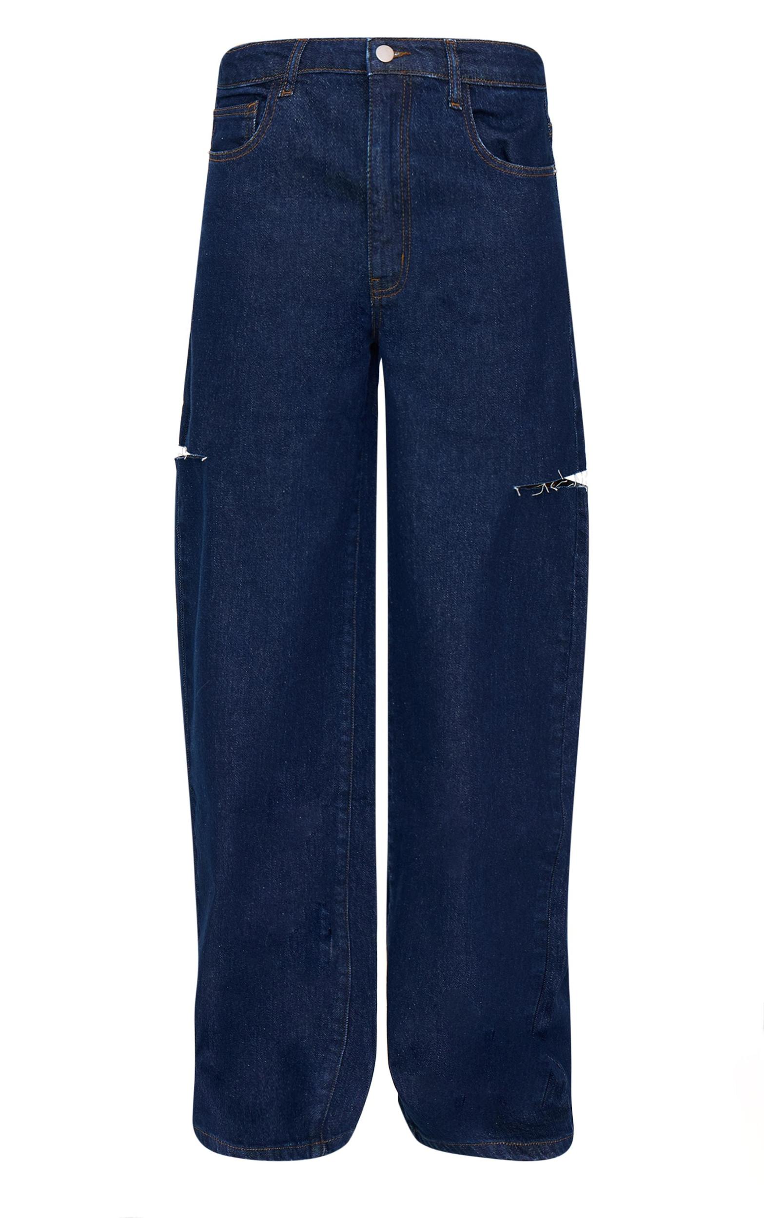Indigo Thigh Split Wide Leg Jeans Product Image