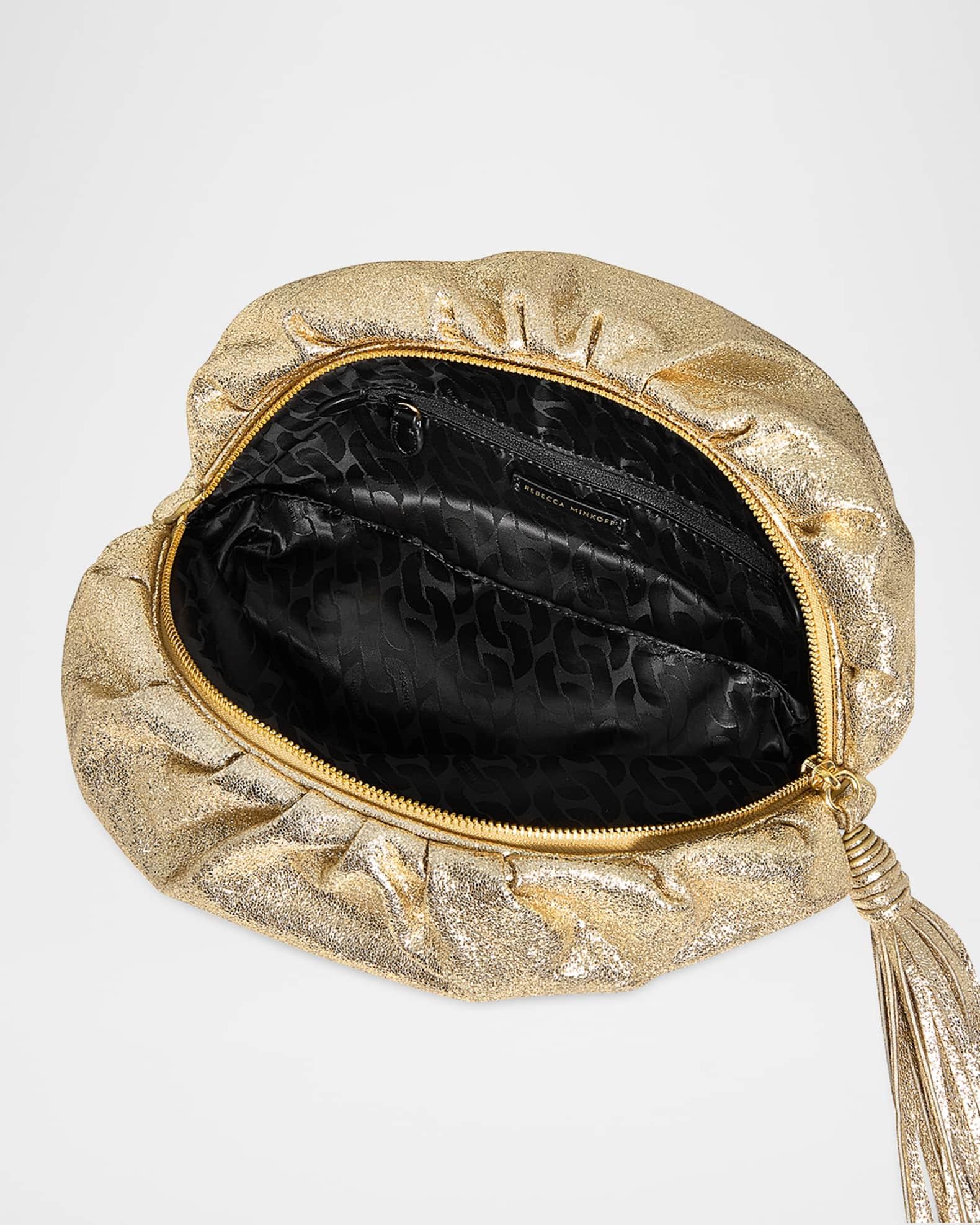 Ruched Tassel Foil Clutch Bag Product Image