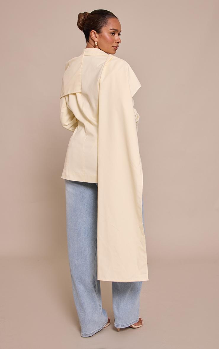 Shape Butter Cream Scarf Detail Cinched Blazer Product Image