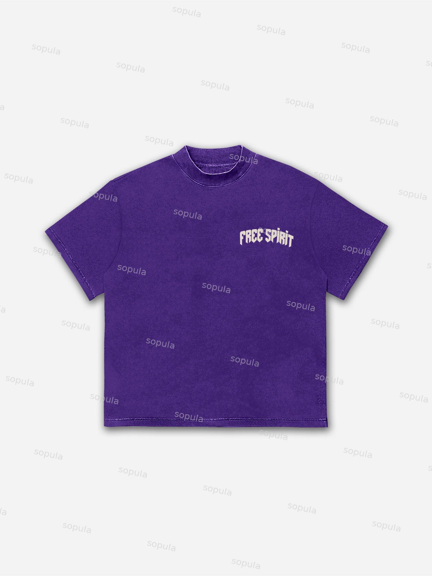 Free Spirit Mask Lips Graphic Cotton T-shirt Product Image
